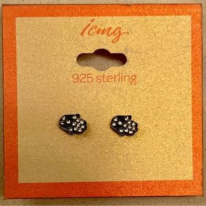 Icing.New With Tags Sterling Silver Tiny Hands Cubic Zirconia Ear Rings